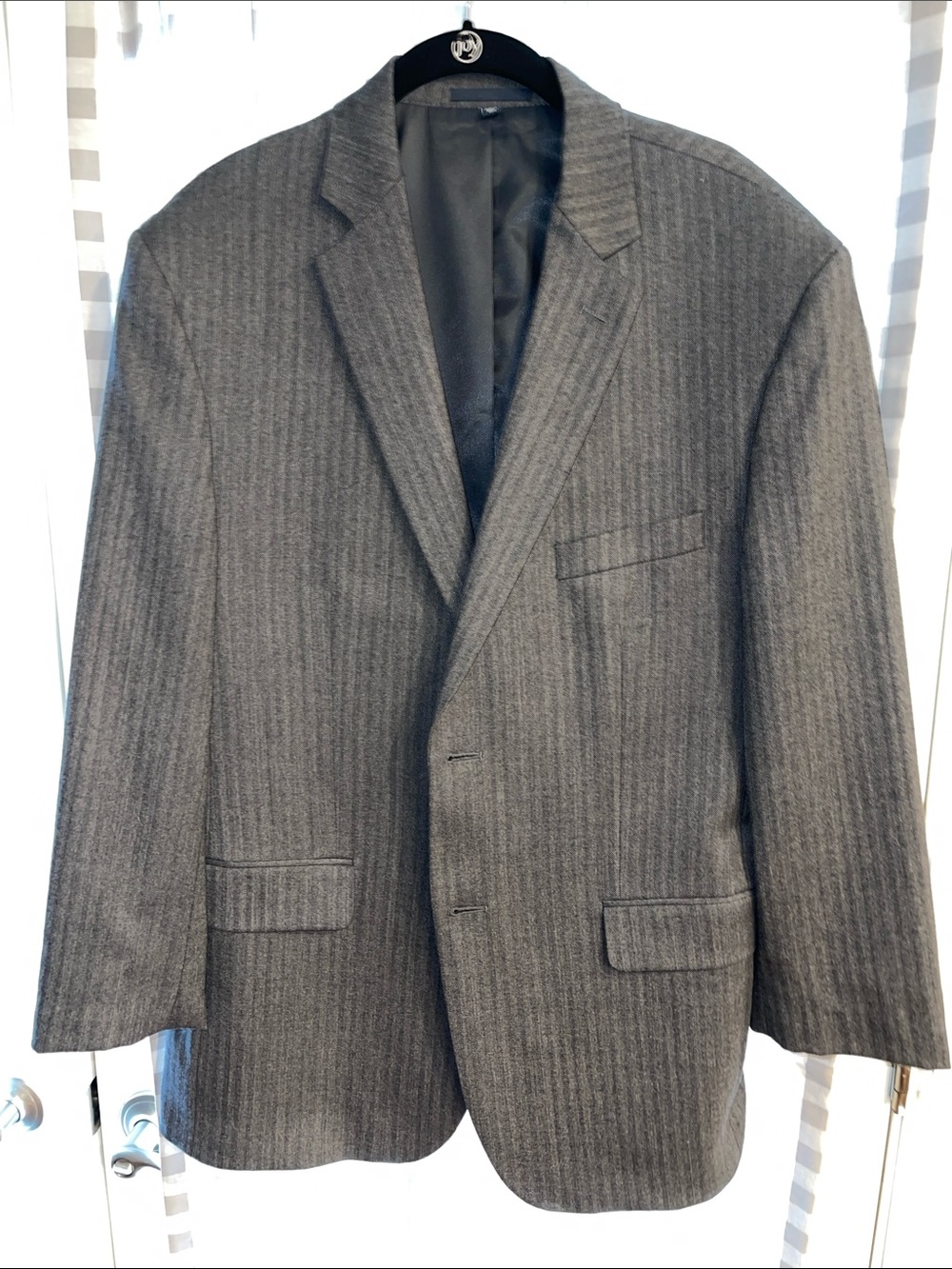 Jos. A. Bank Charcoal Pinstripe Blazer with Black Lining
